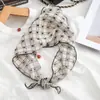 Toalha Triangular Novo Estilo 2025 Primavera Bordado de Bolinhas Lenço Pequeno da Moda com Bolsa Amarrador de Cabelo Lenço Pequeno Fino Feminino