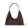 Bolso de hombro de gamuza de gran capacidad transfronterizo, moderno y versátil, cuero suave, estilo retro, adecuado para ir al trabajo, bolso tote de alta gama