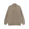 Yidao Vintage 2025 Otoño/Invierno Nuevo Retro Americano Sencillo Color Sólido Suéter de Media Cremallera con Cuello Alto Pulóver Holgado