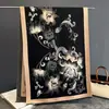 Otoño e Invierno Estilo Coreano Nuevo Engrosado Cálido Versátil Moda Escena Callejera de París Pintura al Óleo Manta para Aire Acondicionado Chal Bufanda Larga Tendencia