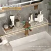 Estante de almacenamiento para grifo de lavabo Oqila montado en la pared acrílico escurridor de lavabo estante de almacenamiento sin perforaciones