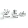 Pendientes F136 de Diamante Completo con Cinco Ojos de Caballo y Circonita Redonda, Tachuelas para Hélice Auricular, Cuerpo de Aleación de Titanio G23, Joyería para Piercing Corporal, Tachuelas para Cóclea