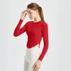 Ropa de Yoga para Mujer Secado Rápido Ropa de Fitness Top Deportivo Camiseta Ropa de Entrenamiento de Manga Larga Blusa para Correr Ropa Exterior de Primavera y Otoño