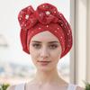 AliExpress Amazon Capa Espacial Perforación Caliente Dos Flores Multicapa Gorro de Cena Africano Tapa de Dedo Auto gele