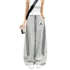 Pantalones Deportivos Casuales de Pierna Ancha, Jogger de Dos Formas, Estilo Americano, Pantalones Largos, Novedad Verano 2026, Pantalones Curvos de Secado Rápido con Tres Rayas
