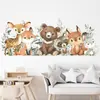 BR0053F Dibujos Animados Lindos Versión Q Animales Pequeños Curados Pegatinas de Pared Autoadhesivas Decoración para Sala de Estar, Dormitorio, Habitación de Niños