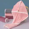 Touca de Secagem de Cabelo em Fleece Coral Atacado, Toalha Tridimensional Espessa de Alta Absorção, Touca de Banho de Secagem Rápida, Toalha Turbante para Secar Cabelo, Novo Modelo Antibacteriano