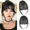 Peluca de Flequillo Europeo y Americano Transfronteriza para Mujer, Frente Fina y Ligera, Flequillo Simulado con Patillas, Flequillo Invisible y Sin Rastro