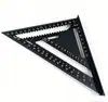 Regla triangular métrica e imperial de 7 pulgadas transfronteriza, regla de ángulo grueso de 90 grados, escuadra de medición para carpintería de aleación de aluminio