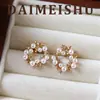Pendientes de Corona de Flores de Perla y Circonita Versátiles, Elegantes y de Moda Retro, con un Toque de Lujo Ligero y de Alta Gama, Pendientes de Aguja de Plata 925 para Mujer