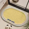 Tapete de chão para banheiro feito de terra de diatomáceas, espessado, absorvente de água, secagem rápida, tapete antiderrapante para o vaso sanitário e entrada do banheiro
