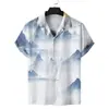 Marca Casual Moderna Transfronteiriça da Amazon Camisa Masculina de Manga Curta Moda 3D Versátil Gola Camisa de Verão