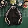 Chaqueta de béisbol vintage con costuras en contraste de color para primavera y otoño, de marca de moda para hombre, holgada, para estudiantes, para parejas, para hombre y mujer.