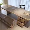 Mesa de centro de madera maciza de lujo ligero de alta gama, estación de té para casa club y uso doméstico, estilo de diseño para sala de estar, estación simple para preparación de té Kung Fu, sala de té de recepción
