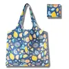 Sacola de Compras Dobrável, Bolsa Quadrada de Tecido Floral, Bolsa Tote Portátil e Resistente, Sacola Ecológica para Compras de Supermercado, Bolsa Impermeável para Armazenamento