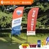 Bandeira de Praia Personalizada Frente e Verso Formato de Mastro de Faca Formato P Gota Quadrada Bandeira Promocional com Formato Fábrica Atacado