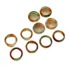 Anillo de Ágata Calcedonia Natural Color Pavo Real, Anillo de Calcedonia Roja y Verde de Jade Multicolor para Mujer, Regalo para Mejor Amiga