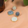 Nuevos Pendientes Asimétricos Azules Cielo Minimalistas Estilosos Diseño de Nicho Coreano Pinzas para Orejas Simples Versátiles B945
