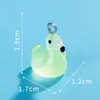 Adornos Pequeños de Resina de Flamenco Lindo de Dibujos Animados Luminosos Micro Paisaje Plantas Suculentas en Maceta Decoraciones para Llaveros DIY