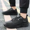 Zapatos casuales de cuero para hombre, superventas transfronterizos de otoño e invierno, zapatillas deportivas ligeras y acolchadas, zapatillas de correr de suela blanda negra Temu para comercio exterior