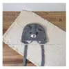 Gorro Tejido de Otoño e Invierno para Niños, Diseño de Oso Súper Lindo con Protección para las Orejas, Gorro de Lana a Prueba de Frío para Niños y Niñas