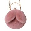 Bolso de conejo de peluche para mujer, bandolera estilo coreano, bonito bolso Mao Mao portátil, otoño e invierno, nuevo bolso con clip de orejas de conejo, bolso con clip