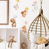 FX-D454 Pegatinas de pared con diseño de paracaídas, diseño de flores y animales pequeños para habitación de niños, sala de estar, porche y hogar