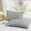 Relleno de almohada para dormitorio estudiantil, almohada alta que no se aplasta, juego de dos, fundas de almohada extraíbles y lavables, almohada de soporte para la columna cervical para el hogar