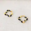 Estilo Japonés y Coreano Primavera y Verano Nueva Moda Forma Pequeña de Bambú Esmalte Vidriado Goteo de Aceite Pendientes Sencillos para Mujer Pendientes Versátiles para el Trabajo