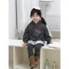 Sudadera con Capucha para Bebés y Niños Pequeños, Estilo Coreano Gris Moda Linda Gatito Sudadera Vestido, Ropa con Capucha para Salir de Bebé Niña