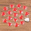 10 Colores 8x9mm Acero Inoxidable Esmalte Gota de Aceite Colgante Diente Borde Corazón Colgante Pequeño Accesorios para Joyería DIY