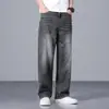 Jeans rectos para hombre, pantalones anchos holgados de verano finos, pantalones elegantes para hombre de moda ultrafinos