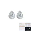 Pendientes de Moda Transfronterizos Estilo Europeo y Americano, Pendientes de Gota de Agua 5*7 Moissanita, Pendientes de Plata de Ley S925, Pendientes de Moissanita