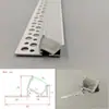 Calha de luz refletora para teto suspenso em forma de arco calha de alumínio para teto de arco redondo superfície inclinada unilateral perfil dobrado teto em forma de retorno luz linear no