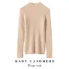 Outono/Inverno 2025 100% Caxemira Pura Oferta Especial Novo Estilo Suéter Feminino Elegante Temperamento Camada Interna Ajustado Manga Longa Camada Base