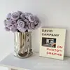 Flor falsa, decoración de flores artificiales, flor decorativa para sala de estar, decoración floral de plástico, mesa de centro de interior, mesa de comedor, ramo de flores de seda, planta en maceta