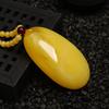 Colgante de ámbar y cera de abejas antiguo amarillo con aceite de pollo Jinpeli, cadena de suéter de cera de abejas, collar largo, colgante en forma de gota para mujer, accesorios