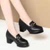 Venta al por Mayor de Fábrica Zapatos Cheongsam Zapatos de Trabajo de Tacón Alto Zapatos de Amor Negros para Mujer Zapatos de Cuero para Mujer Zapatos de Baile