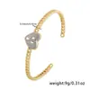 Pulsera de Zirconia de Lujo en Forma de Semicírculo para Mujer con Cobre Microincrustado, Estilo Japonés y Coreano, Diseño Minimalista de Nicho, Venta al por Mayor