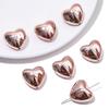 4 cuentas acrílicas brillantes con forma de corazón, galvanizadas, hechas a mano, para pulseras y collares.