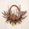 Guirlanda Decorativa de Parede Criativa Escandinava Pendentes de Porta Primavera e Verão Pêndulos de Rattan Arranjos de Flores Artificiais para Casamento Pêndulos de Flores Artificiais