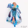 Globo de Película de Aluminio Princesa Elsa Anna Tema Frozen Decoración de Fiesta de Cumpleaños Diseño de Escena Espejo Mágico Copo de Nieve