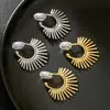 [Protección Ambiental] Clip de Oreja Retro Estilo Hong Kong Girasol Sin Perforación para Mujer Diseño Ligero Casual Pendientes de Disco Repelente de Mosquitos Indoloros