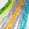 Grânulos Florais de Vidro Estourado 8mm Grânulos Gradiente Bicolor Pulseira de Contas Artesanal DIY Pulseira de Contas de Vidro Estourado Semi-Acabada