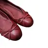 Versión de piel de oveja ~ Zapatos planos tipo Mary Jane rojos inspirados en Chanel con lazo, corte bajo, suela plana, suaves y cómodos