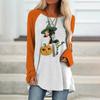 Camiseta de manga larga con cuello redondo y estampado 3D de Halloween para mujer, ropa transfronteriza europea y americana.