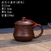 Taza de Arcilla Púrpura Yixing con Tapa, Taza de Arcilla Púrpura Semi-Hecha a Mano, Taza de Té, Juego de Té Kung Fu, Infusor de Té de Bambú