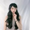 Peluca roja de red para mujer con cabello largo, simulación de grandes olas, temperamento, cabello largo y rizado, tocado de seda de alta temperatura, una generación de cabello