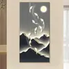 Pintura de Paisaje Verde de Lujo Ligero Moderno para Pasillo, Escenario de Bosque, Arte de Pared para Sala de Estar, Pintura Decorativa para Vestíbulo