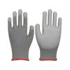 Luvas de Nylon Cinza com Palma Revestida de PU, Proteção do Trabalho, Antiderrapante, Espessadas, Resistentes ao Desgaste, para Obras de Construção, Atacado, Proteção Multiuso